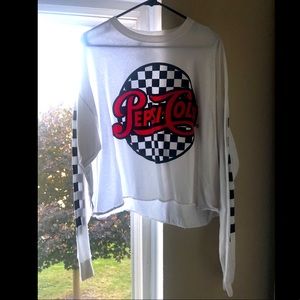 Pepsi Long Sleeve Crop Top